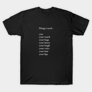 romantic sayings for lovers and beloved T-Shirt